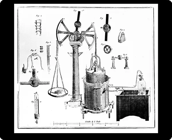 Antoine Lavoisiers apparatus for weighing gases, 1789