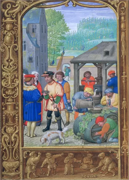 October, wine-making, early 16th century