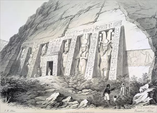 Exterior of the North Temple, Ebsamboul, Nubia, c1850. Artist: Augustus Butler
