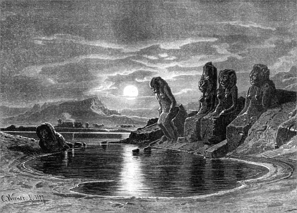 Sekhets with the Moonlight, Egypt, 1877. Artist: Ernest Heyn