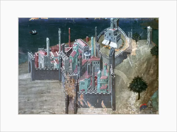 View of a Coastal City, c1300-1348. Artist: Ambrogio Lorenzetti