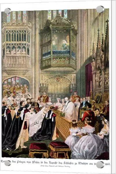 Princess Alexandras and Prince Edwards wedding, St Georges Chapel at Windsor, (10th March 1863), 1Artist: Robert Dudley