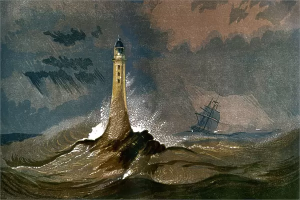 Smeatons Eddystone Lighthouse, Devon, c1850