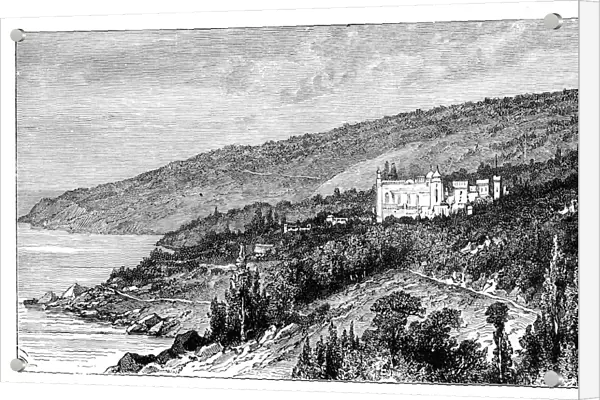 View in the Crimea: the Palace Woronzow, Alupka, Ukraine, c1888
