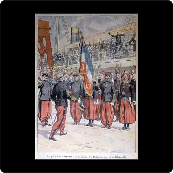 The glorious flag of the zouaves of Palestro arrives in Marseilles, 1903