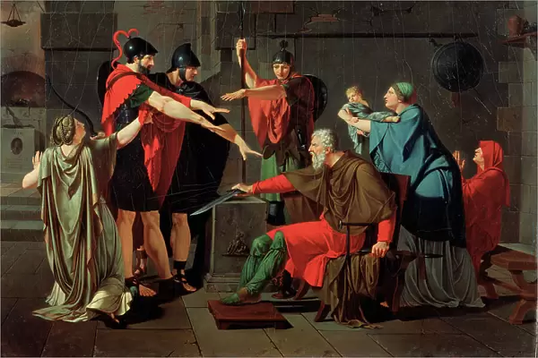 The Oath of the Horatii, 1791. Artist: Armand Charles Caraffe