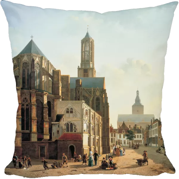 View of the choir and tower of Utrecht Cathedral, c. 1829. Artist: Verheyen, Jan Hendrik (1778-1846)