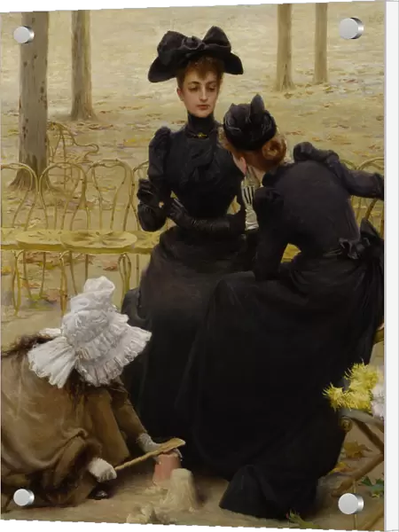 Conversation in the Jardin du Luxembourg, 1892. Artist: Corcos, Vittorio Matteo (1859-1933)