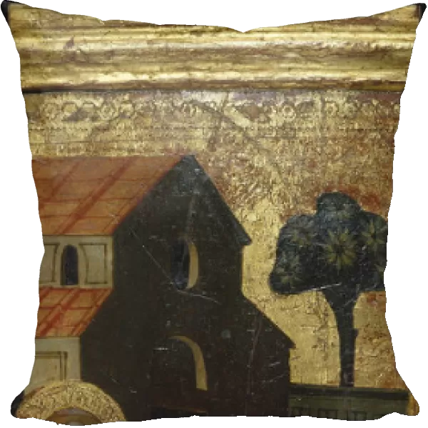 Saint Lawrence Distributing Alms to the Poor. Scenes from the Life of Saint Lawrence, predella, ca 1412. Artist: Lorenzo di Niccolo (active 1391-1414)
