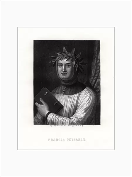 Petrarch, Italian scholar, poet, and early humanist, 19th century. Artist: Robert Hart