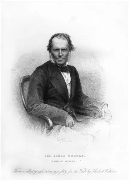 Sir James Brooke, Rajah of Sarawak, 19th century. Artist: WJ Edwards