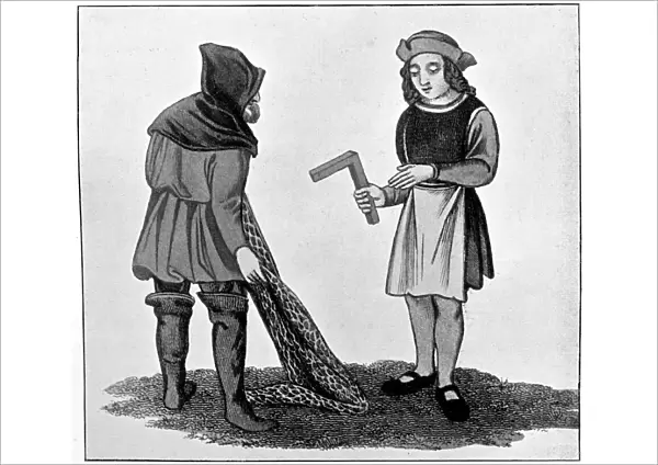 Carpenter and fisherman, 15th century, (1910)