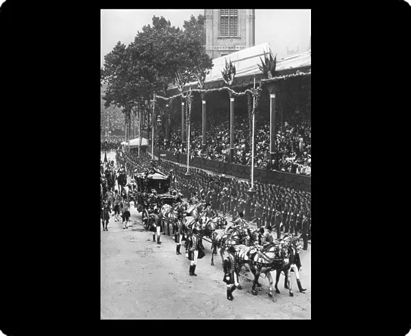 Coronation procession of George V and Queen Mary, near Westminster Abbey, 22 June 1911, (1937)
