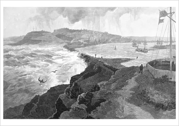 Newcastle, from Nobbys Head, New South Wales, Australia, 1886