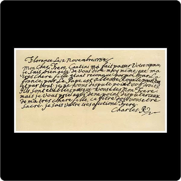 Letter from Charles Edward Stuart to his brother Henry Benedict, 2nd November 1784. Artist: Charles Edward Stuart