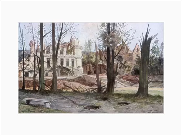 The Ruins of a House, Soupir, First World War, April 1917. Artist: Francois Flameng