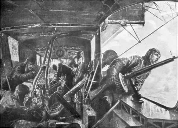 On board a Zeppelin, German air fleet, First World War, 1917. Artist: Felix Schwormstadt