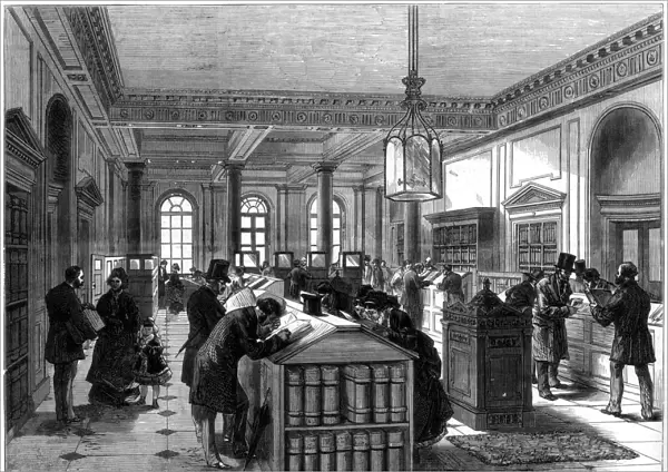 The new registry of wills office, Somerset House, London, 1875