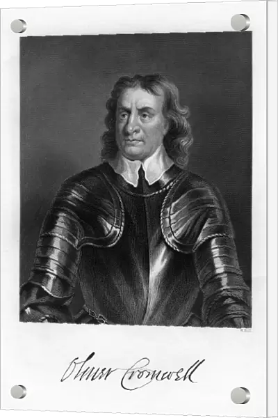 Oliver Cromwell, English soldier and statesman, 19th century. Artist: W Holl