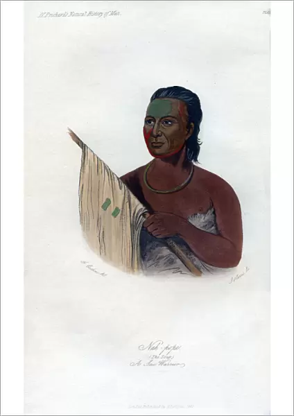 Nah-Pope (The Soup), A Sac Warrior, 1848. Artist: Harris