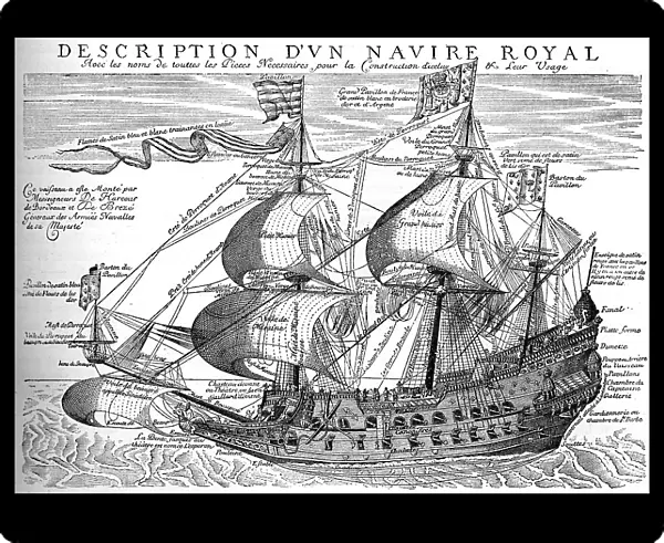French royal warship of the 17th century, (c1880)