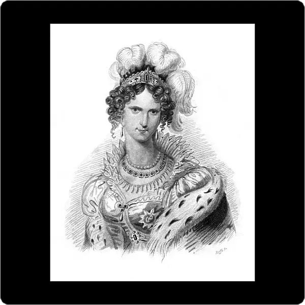 Queen Adelaide, queen consort of King William IV, 19th century. Artist: Roffe