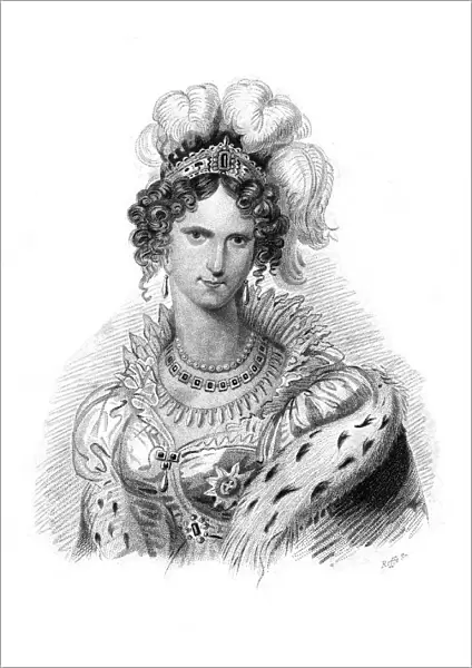 Queen Adelaide, queen consort of King William IV, 19th century. Artist: Roffe
