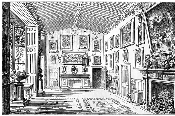 The great hall of Charlecote Park, Warwickshire, 1885. Artist: Edward Hull