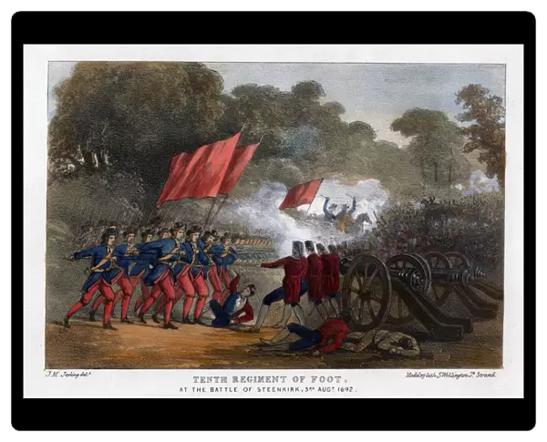 Tenth Regiment of Foot, at the Battle of Steenkerque, 3rd August 1692. Artist: Madeley