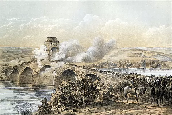 The Battle of Bothwell Bridge, 1679 (19th century). Artist: Robertson