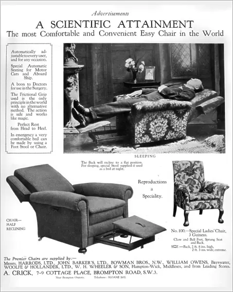 An advertisement for Premier easy chairs, 1926
