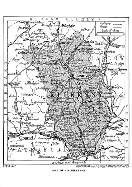 Map of County Kilkenny, Ireland, 1924-1926