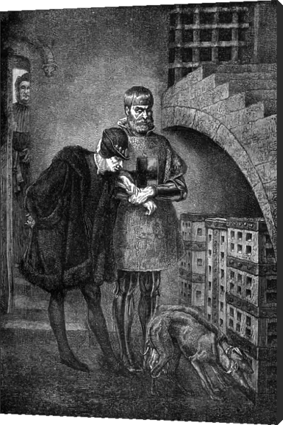Louis XI of France visiting Cardinal Balue in his iron cage, 1469-1480 (1882-1884). Artist: Tamisier