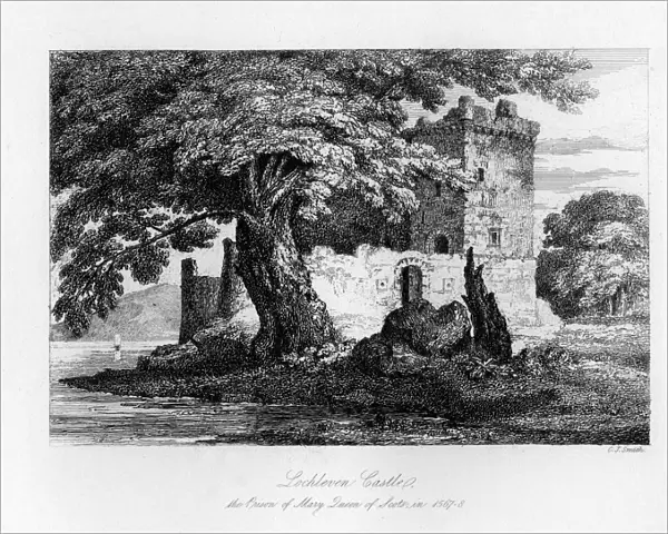 Lochleven Castle, Scotland, the prison of Mary, Queen of Scots, 1840. Artist: C J Smith