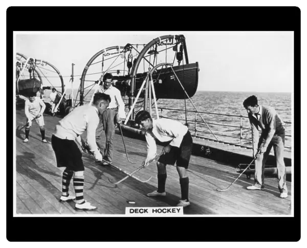 Deck hockey on board the battleship HMS Nelson, 1937