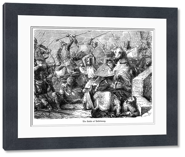 The Battle of Taillebourg, France, 1242. Artist: Felix Henri Emmanuel Philippoteaux