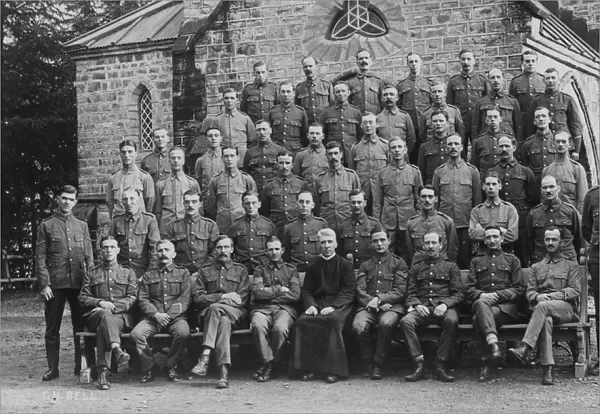 British troops outside the garrison church, Chakrata, 1917
