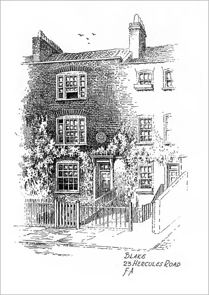 William Blakes house, 23 Hercules Road, London, 1912. Artist: Frederick Adcock