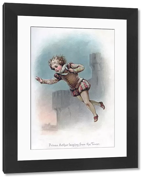 Prince Arthur leaping from the Tower, 1897. Artist: Frances Brundage