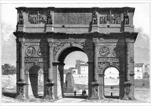 The Arch of Constantine, Rome, Italy, 19th century. Artist: E Therond