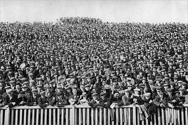 A Saturday winter football crowd, London, 1926-1927