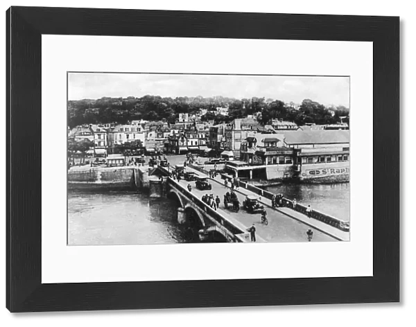The bridge on the River Touques, Trouville, France, c1920s
