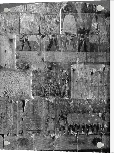 Queen Makeres expedition to East Africa - reliefs carved at Der-el-Bahri, Thebes, Egypt, 1905. Artist: Underwood & Underwood