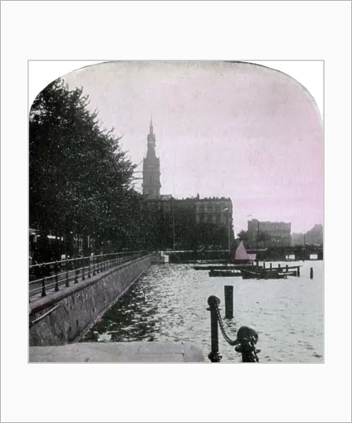 City Hall and the Alster, Hamburg, Germany, late 19th century