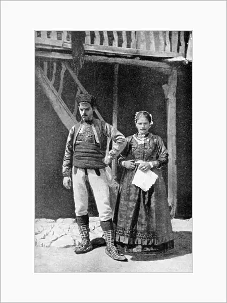 A young married couple, Macedonia, 1922. Artist: HB Crook