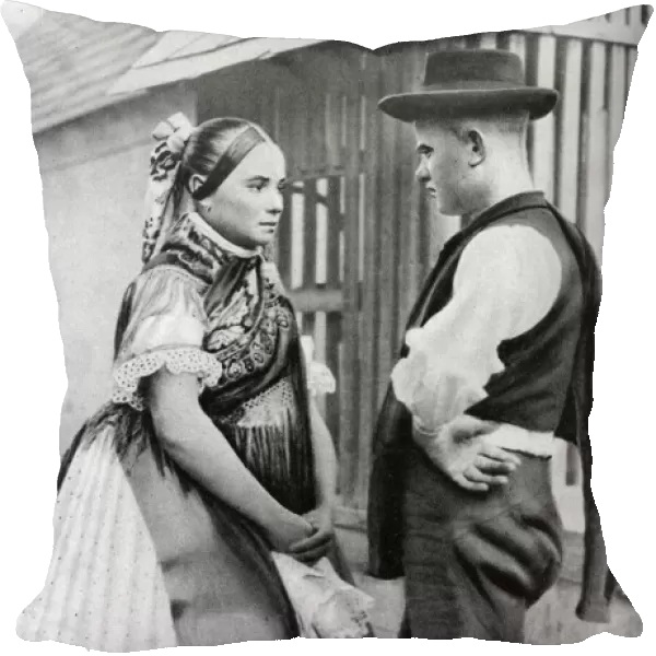 A young Slovak couple, Hungary, 1926. Artist: AW Cutler