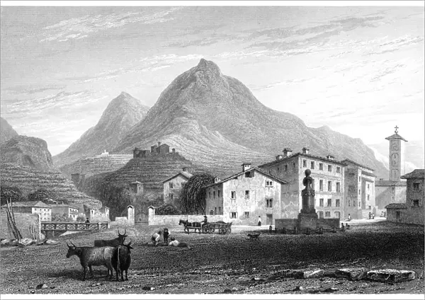 Sondrio, Lombardy, Italy, 1828. Artist: W Wallis