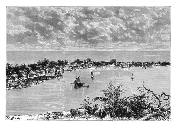 General view of Hopetown, Abaco Island, c1890. Artist: A Kohl