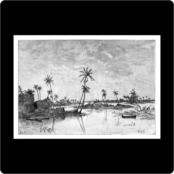 Indian settlement on the Islands of San Blas Bay, c1890