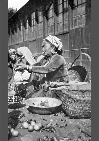 A bazaar in Darjeeling, West Bengal, India, c1910